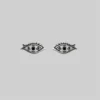 CLASSICS ORIUS. All Seeing Black Spinel Eye Stud Earrings - Silver