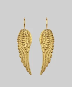 CLASSICS FALLEN SAINT. Angel Wing Hoop Earrings - Gold