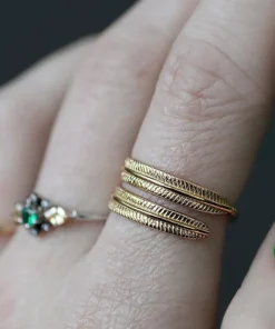 End Of Line AWAKEN. Feather Wrap Gold Ring