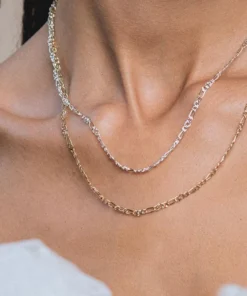 CLASSICS FAYE. Figaro Sunburst Chain - Silver