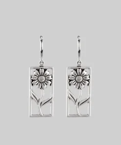 CLASSICS SERENA. Sunflower Hoop Earrings - Silver