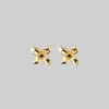 CLASSICS ISLA. Clemetis Flower Stud Earrings - Gold