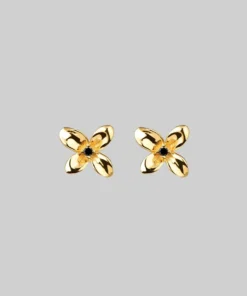 CLASSICS ISLA. Clemetis Flower Stud Earrings - Gold