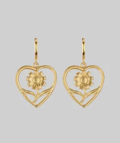 regalrose outlet shop 30 End Of Line JUNE. Sunflower Heart Hoop Earrings - Gold
