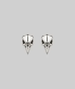 CLASSICS MERLA. Raven Skull Earrings - Silver