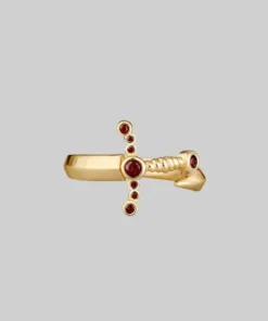 CLASSICS MAJESTY. Garnet Dagger Wrap Ring - Gold Rings