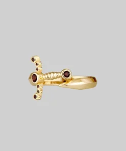 CLASSICS MAJESTY. Garnet Dagger Wrap Ring - Gold Rings