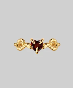 CLASSICS Rings DESIRE. Snakes & Heart Garnet Ring - Gold