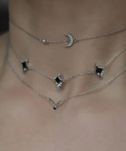 CLASSICS CUPID. Black Spinel Chevron Collar - Gold Necklaces & Chains