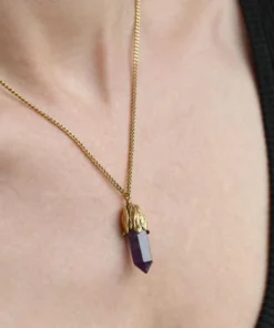 CLASSICS DEATH BLOOM. Amethyst Gemstone Necklace - Silver