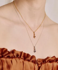 AW21 INSIDIOUS. Amethyst Coiled Snake Necklace - Gold