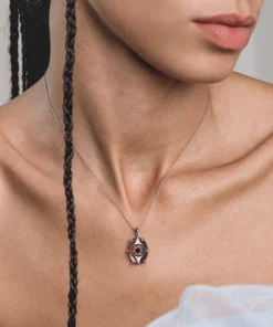 End Of Line BEHOLD. Iridescent Glass Eye Necklace - Gold Necklaces & Chains