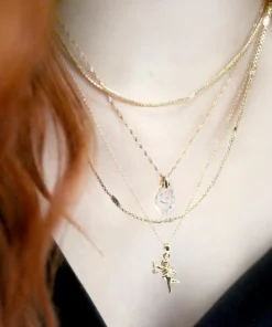 CLASSICS LYRAE. Moon & Stars Glass Necklace - Gold