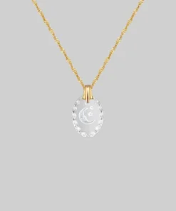 CLASSICS LYRAE. Moon & Stars Glass Necklace - Gold