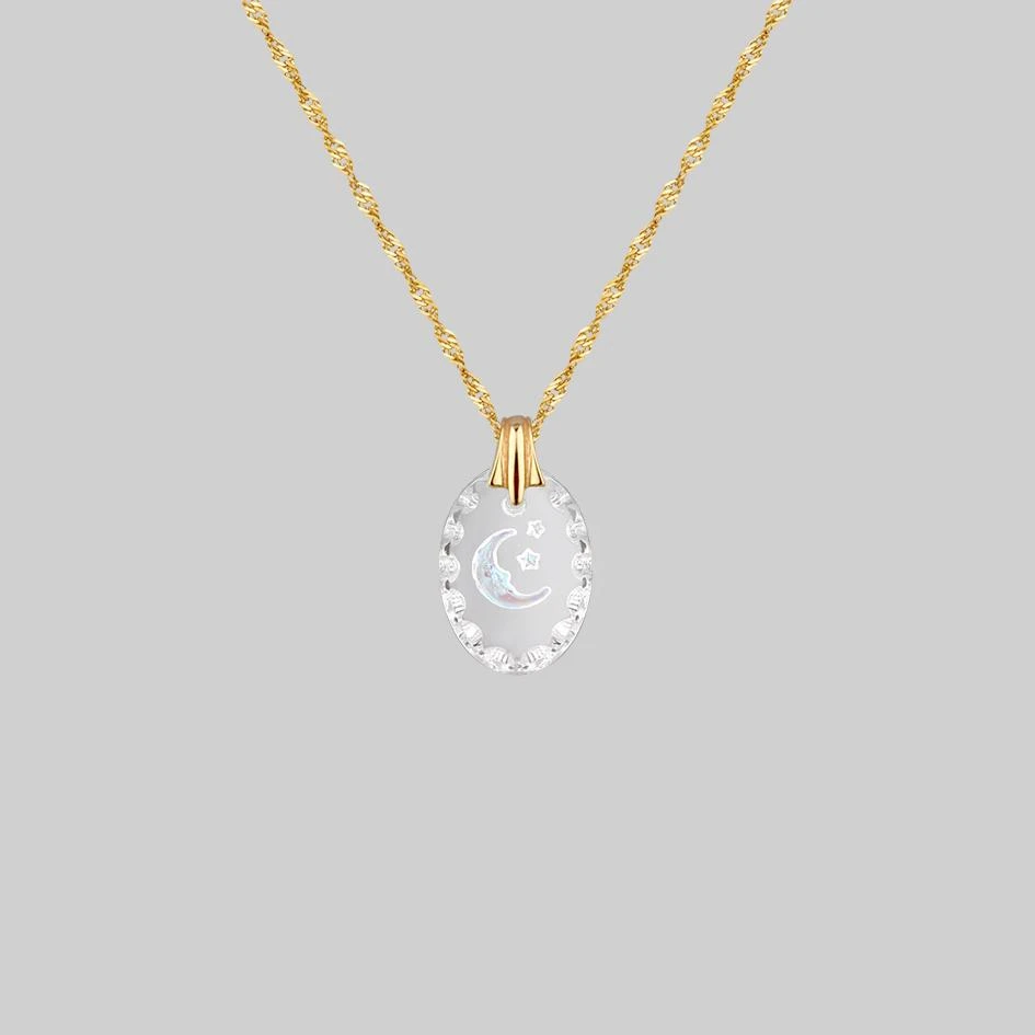 CLASSICS LYRAE. Moon & Stars Glass Necklace - Gold 1 CLASSICS LYRAE. Moon & Stars Glass Necklace - Gold