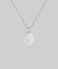 CLASSICS LYRAE. Moon & Stars Glass Necklace - Silver