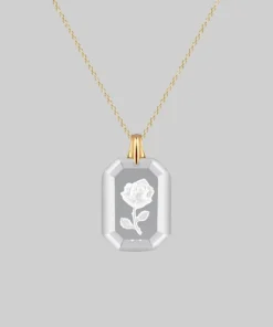 CLASSICS RAPHAEL. Etched Glass Rose Necklace - Gold