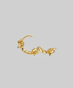 CLASSICS SURVIVAL. Symbolic Barbed Wire Clicker Hoop Earrings - Gold 16 CLASSICS SURVIVAL. Symbolic Barbed Wire Clicker Hoop Earrings - Gold
