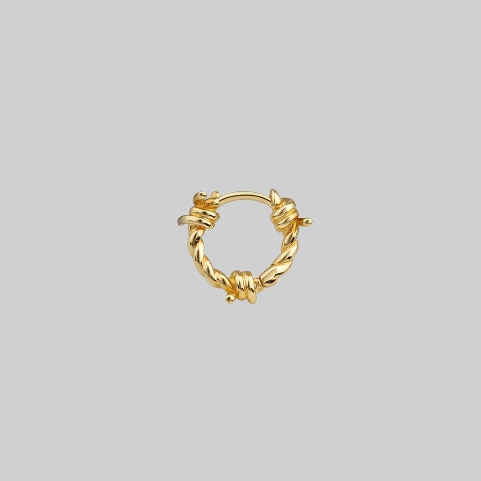 CLASSICS SURVIVAL. Symbolic Barbed Wire Clicker Hoop Earrings - Gold 1 CLASSICS SURVIVAL. Symbolic Barbed Wire Clicker Hoop Earrings - Gold
