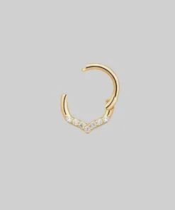 CLASSICS CUPID. Chevron Gold Clicker Ring - Septum