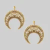 End Of Line EASTERN CRESCENT. Gold Earrings