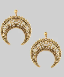End Of Line EASTERN CRESCENT. Gold Earrings