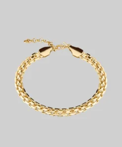 End Of Line Bracelets REGARD. Cross Link Chunky Chain Bracelet - Gold