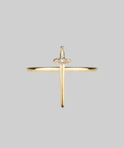 CLASSICS BETRAYAL. Dagger & Cubic Zirconia Ring - Gold