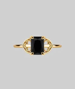 AW21 Rings RAPTURE. Onyx & Gothic Arches Ring - Gold