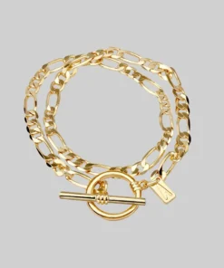 CLASSICS HARMONY. Double Wrap T-Bar Bracelet - Gold