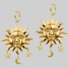 CLASSICS HELIOS. Sun & Moon Dream Catcher Hoop Earrings - Gold
