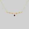 End Of Line DAMASK. Garnet Rose Foliage Collar Necklace - Gold Necklaces & Chains