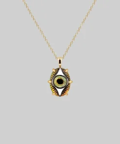 End Of Line BEHOLD. Iridescent Glass Eye Necklace - Gold Necklaces & Chains