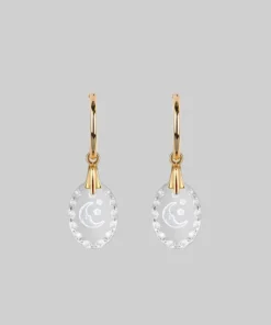 CLASSICS LYRAE. Moon & Stars Glass Earrings - Gold