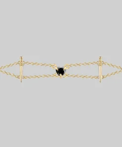 AW21 VINDICATE. Swords & Onyx Heart Choker - Gold Necklaces & Chains