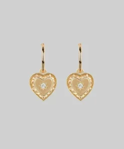 CLASSICS MY DARLING. Heart Cubic Zirconia Hoop Earrings - Gold