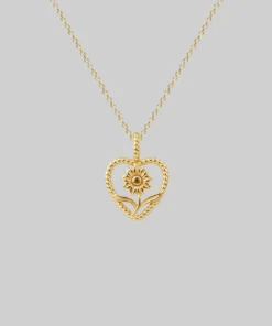 CLASSICS APRIL. Sunflower Heart Necklace - Gold Necklaces & Chains