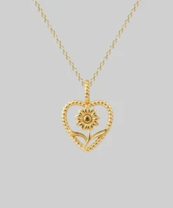 CLASSICS APRIL. Sunflower Heart Necklace - Gold Necklaces & Chains