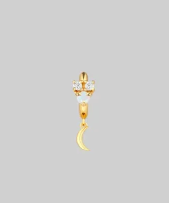 CLASSICS MOONLIGHT. Opal Moon Clicker Hoop Earrings - Gold