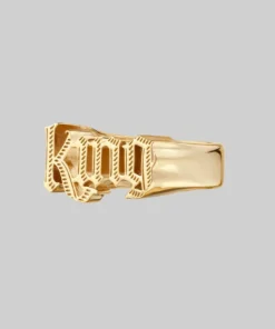 End Of Line King Word Ring - Gold Rings
