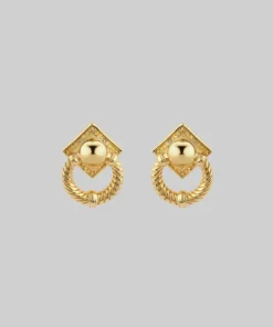 AW21 DEFEND. Ornate Grand Door Knocker Earrings - Gold