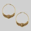 CLASSICS EMINENCE. Romantic Floral Hoop Earrings - Gold