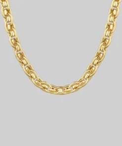AW21 CASSIAN. Chunky Braid Chain Collar Necklace - Gold Necklaces & Chains
