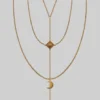 CLASSICS ZODIAC. Layered Moon Chain Choker - Gold Necklaces & Chains