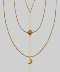 CLASSICS ZODIAC. Layered Moon Chain Choker - Gold Necklaces & Chains