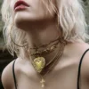 CLASSICS LOVE STRUCK. Ornate Heart Choker - Gold Necklaces & Chains