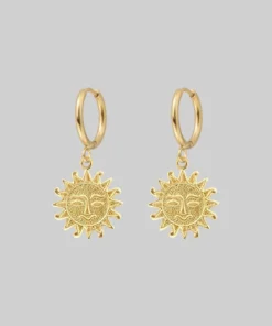 CLASSICS LUMI. Sun Face Hoop Earrings - Gold