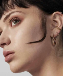 CLASSICS GOOD NIGHT. Man In The Moon Crescent Earrings - Gold