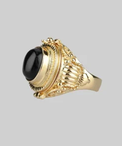 CLASSICS Rings SAROS. Gold Poison Trinket Ring - Onyx