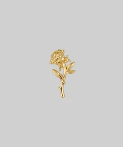 CLASSICS Earrings AMOR. Gold Rose Stem Stud Earring - Helix/Tragus